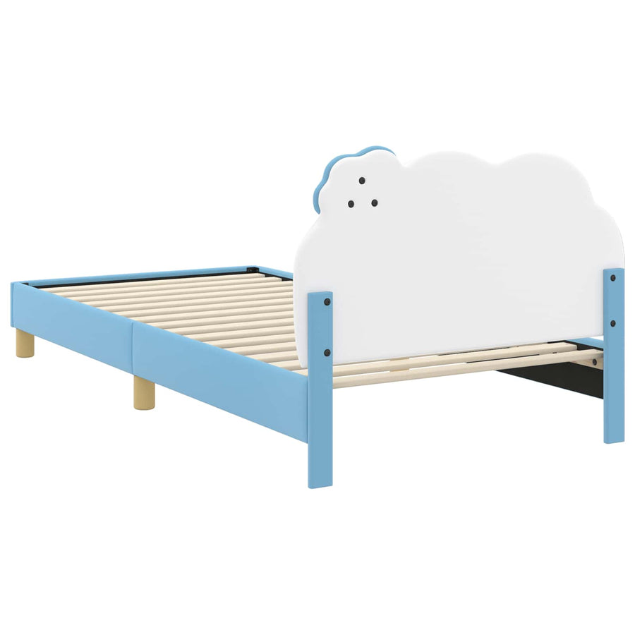 Bedframe voor kinderen met hoofdbord Blauw 90 x 190 cm PU