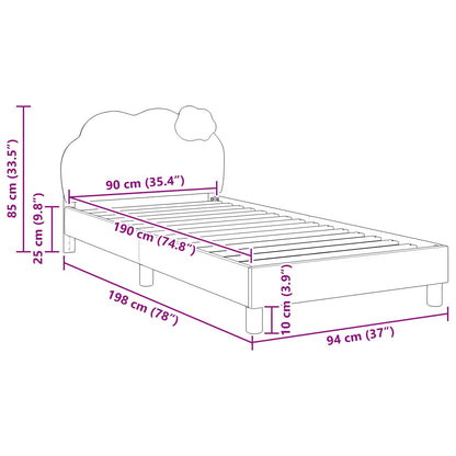 Bedframe voor kinderen met hoofdbord Blauw 90 x 190 cm PU