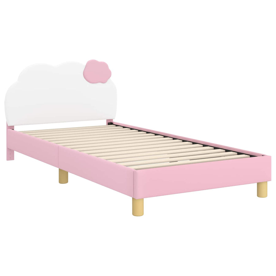 Bedframe voor kinderen met hoofdbord Roze 90 x 200 cm PU