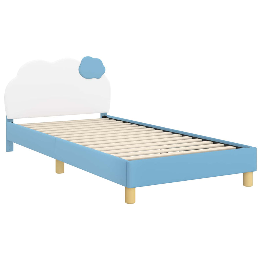 Bedframe voor kinderen met hoofdbord Blauw 90 x 200 cm PU