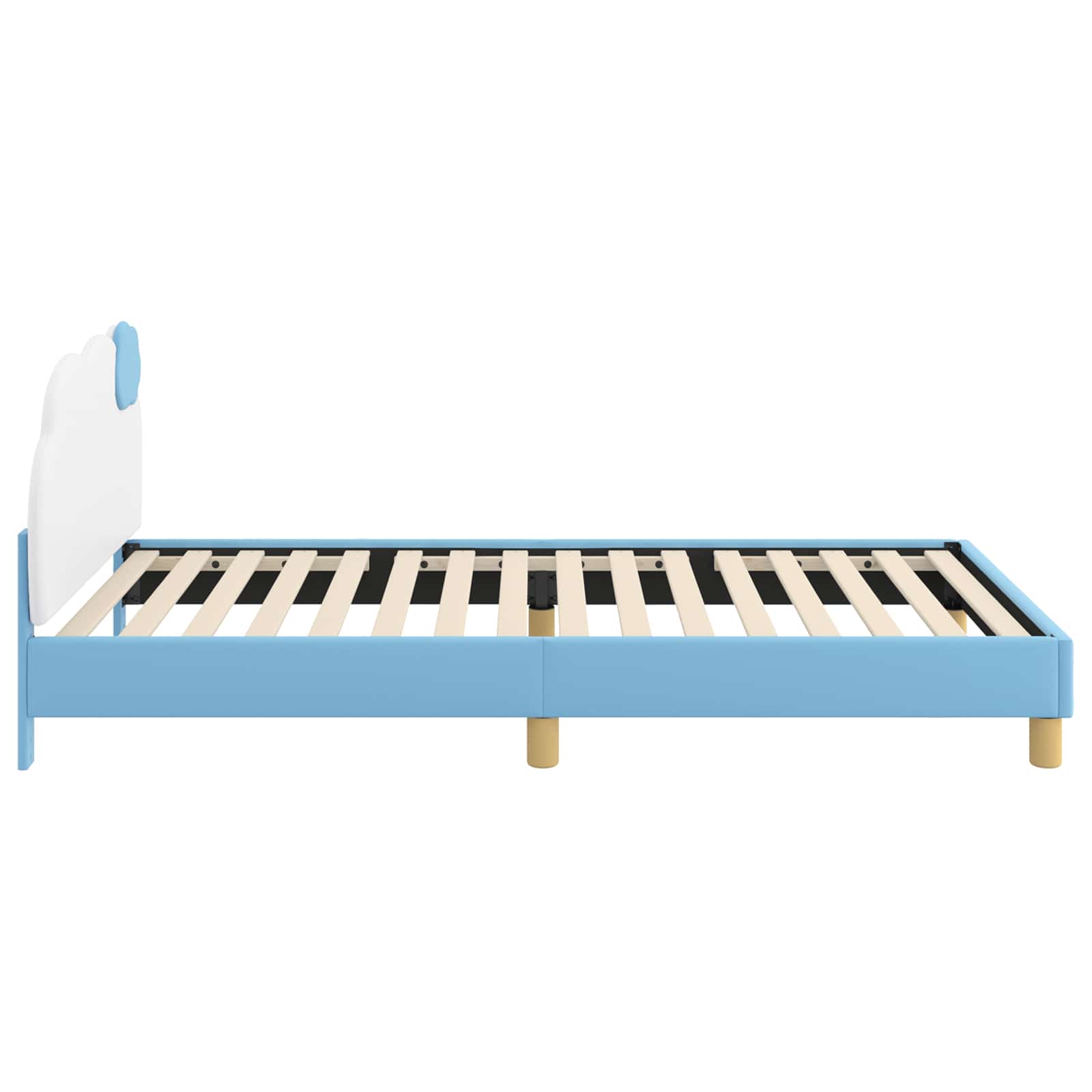 Bedframe voor kinderen met hoofdbord Blauw 90 x 200 cm PU