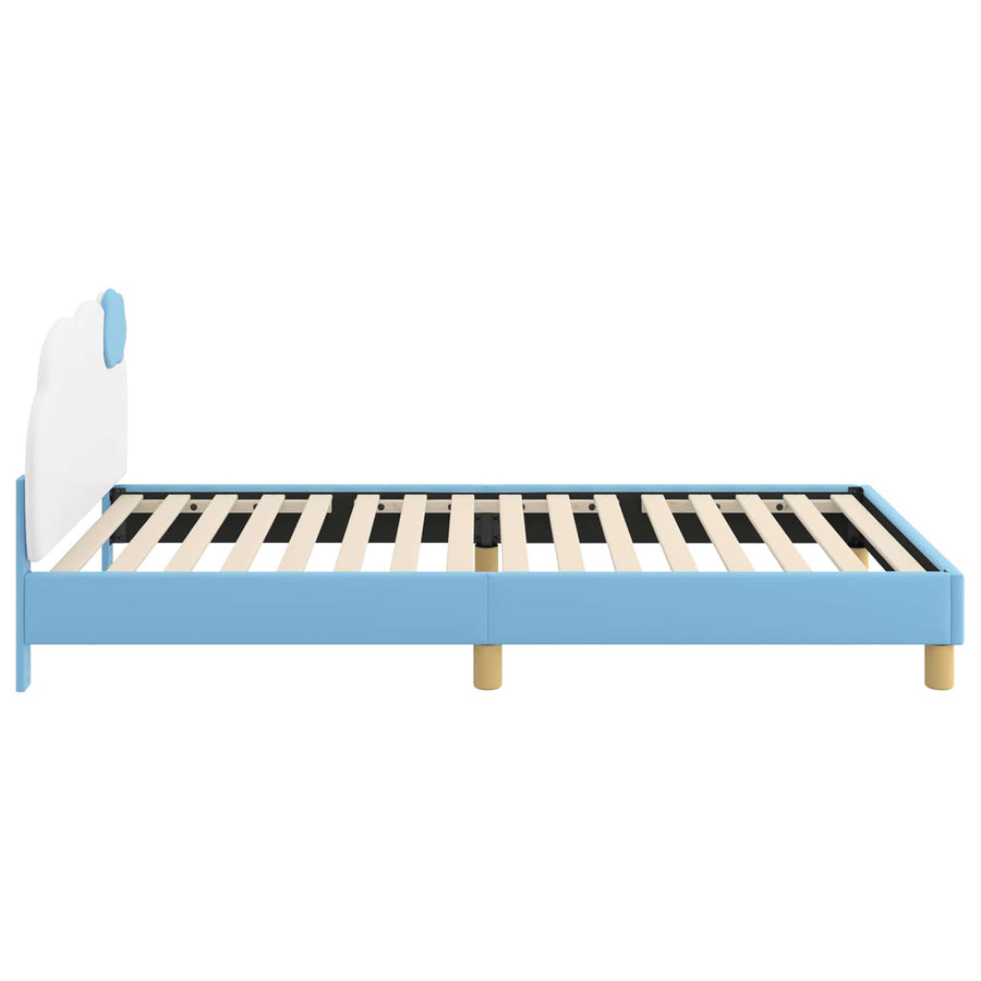 Bedframe voor kinderen met hoofdbord Blauw 90 x 200 cm PU