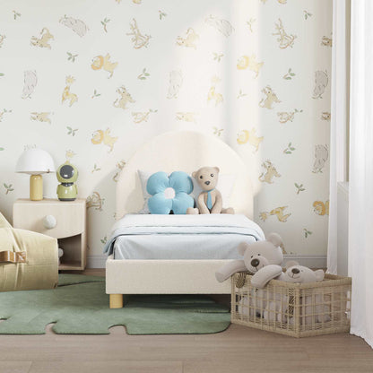Peuterbedframe met hoofdbord Crèmekleurig 70 x 140 cm Bouclé