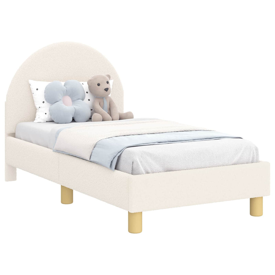 Peuterbedframe met hoofdbord Crèmekleurig 70 x 140 cm Bouclé