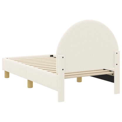 Peuterbedframe met hoofdbord Crèmekleurig 70 x 140 cm Bouclé