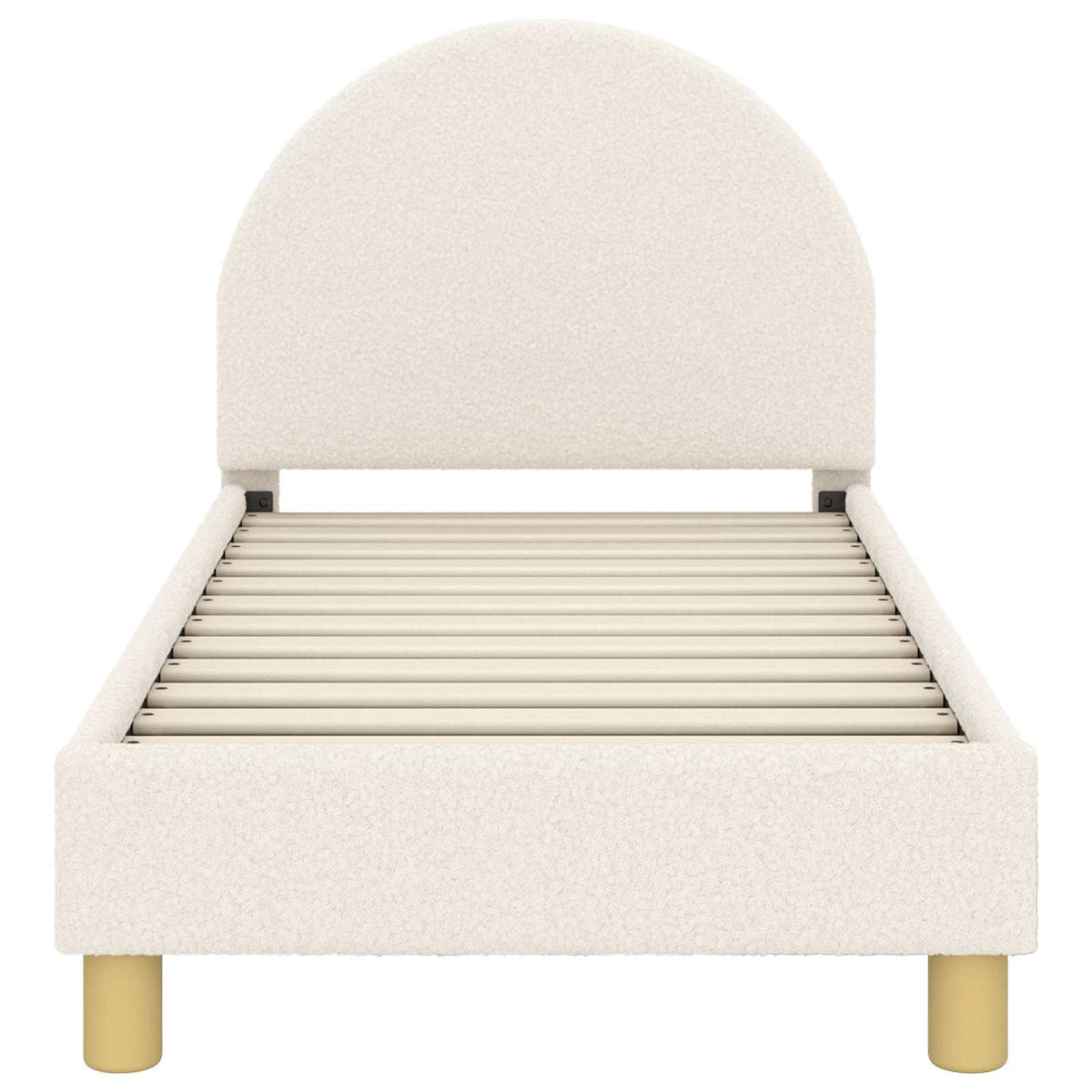 Peuterbedframe met hoofdbord Crèmekleurig 70 x 140 cm Bouclé