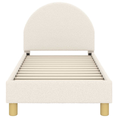 Peuterbedframe met hoofdbord Crèmekleurig 70 x 140 cm Bouclé