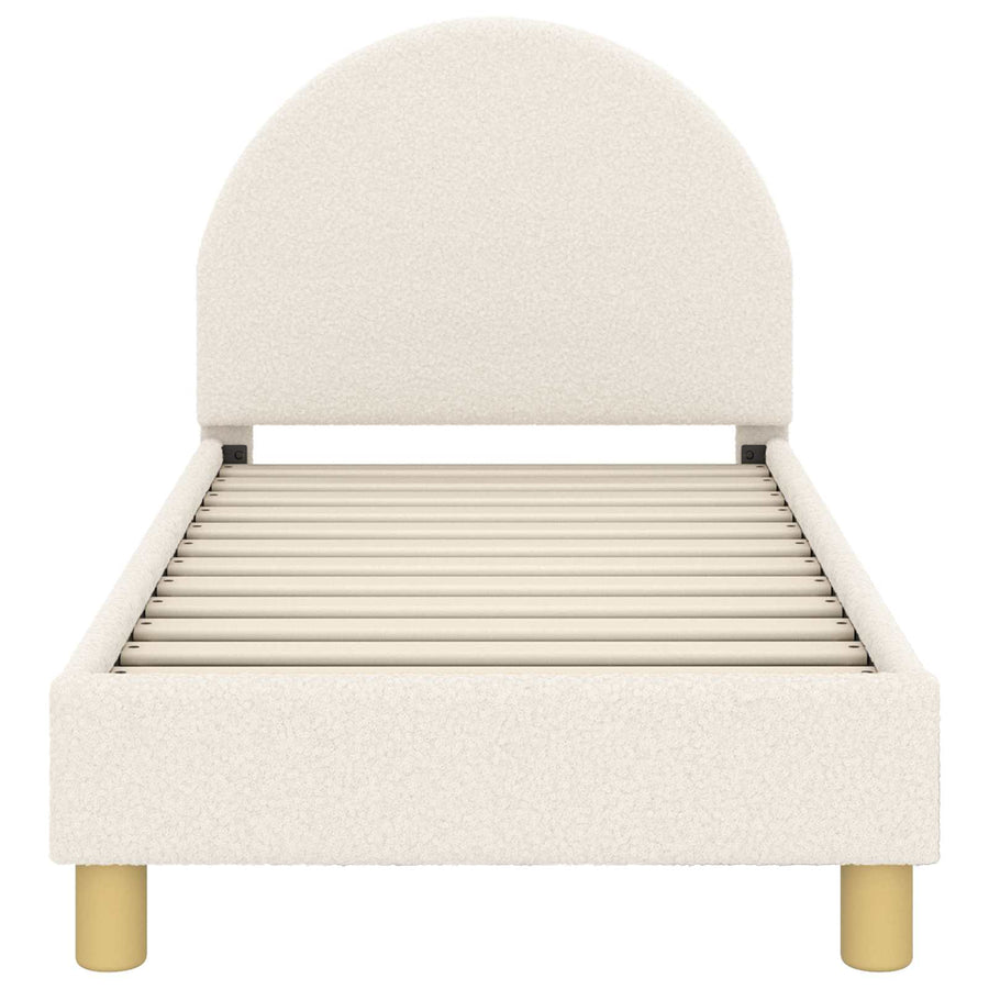 Peuterbedframe met hoofdbord Crèmekleurig 70 x 140 cm Bouclé