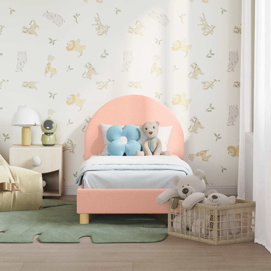 Peuterbedframe met hoofdbord Roze 70 x 140 cm Schapenstof