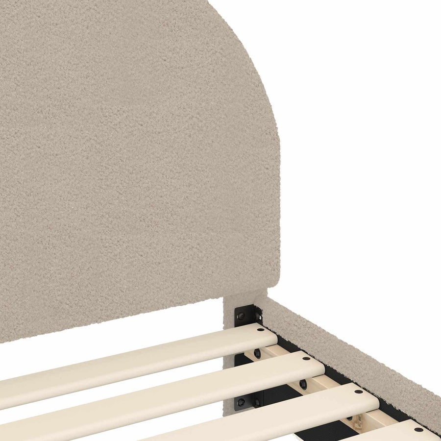 Peuterbedframe met hoofdbord Lichtgrijs 70 x 140 cm Schapenstof