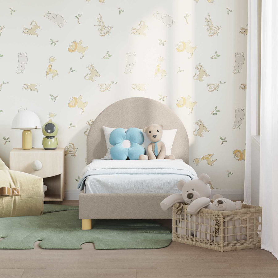 Peuterbedframe met hoofdbord Lichtgrijs 70 x 140 cm Schapenstof