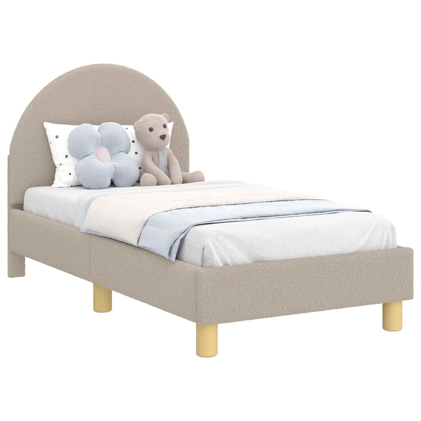 Peuterbedframe met hoofdbord Lichtgrijs 70 x 140 cm Schapenstof