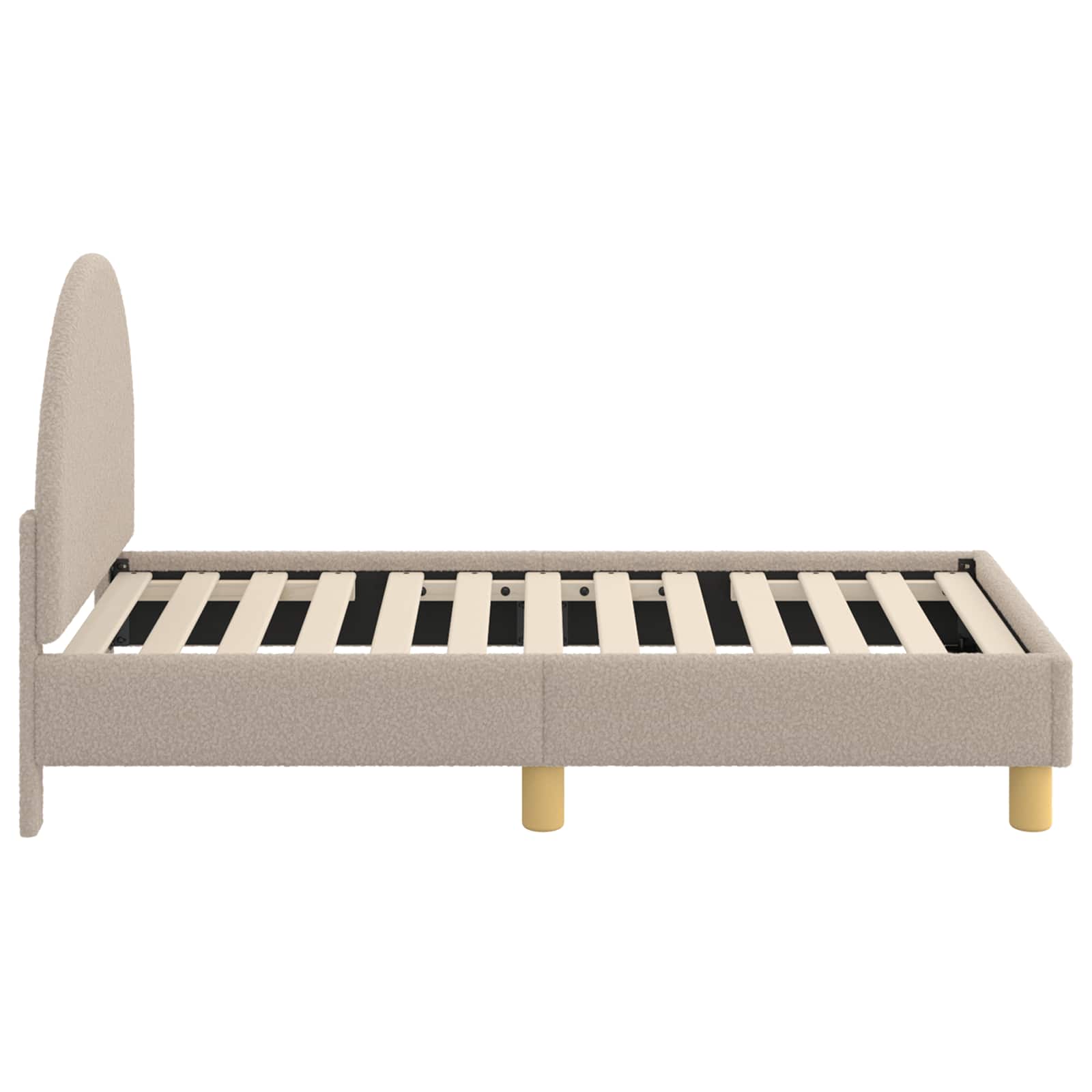 Peuterbedframe met hoofdbord Lichtgrijs 70 x 140 cm Schapenstof