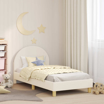 Bedframe voor kinderen met hoofdbord Crèmekleurig 80 x 160 cm