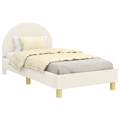 Bedframe voor kinderen met hoofdbord Crèmekleurig 80 x 160 cm