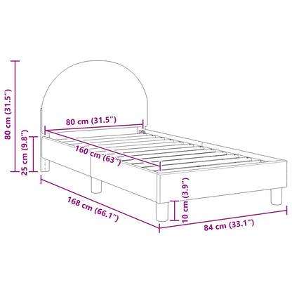 Bedframe voor kinderen met hoofdbord Crèmekleurig 80 x 160 cm