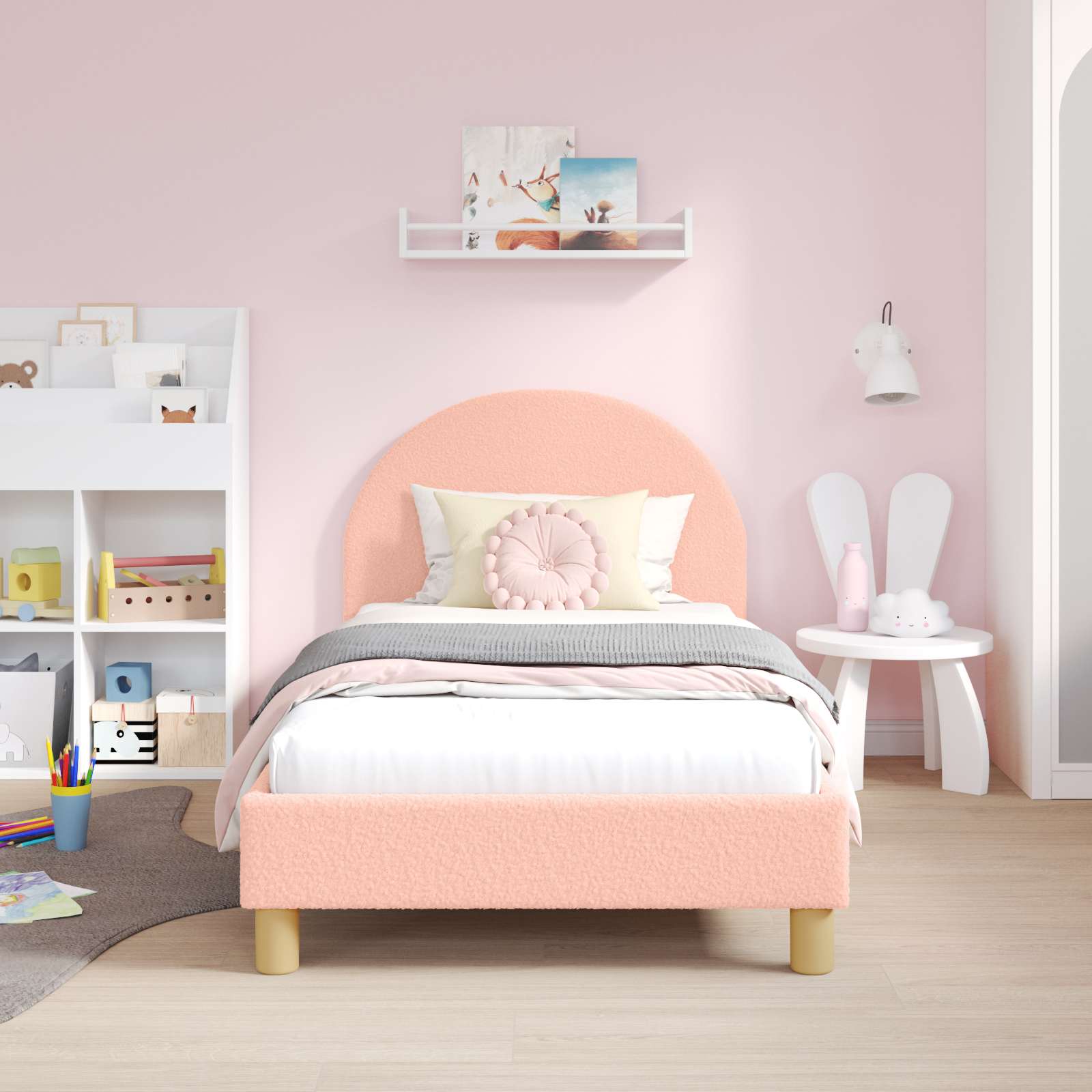 Bedframe voor kinderen met hoofdbord Roze 80 x 160 cm
