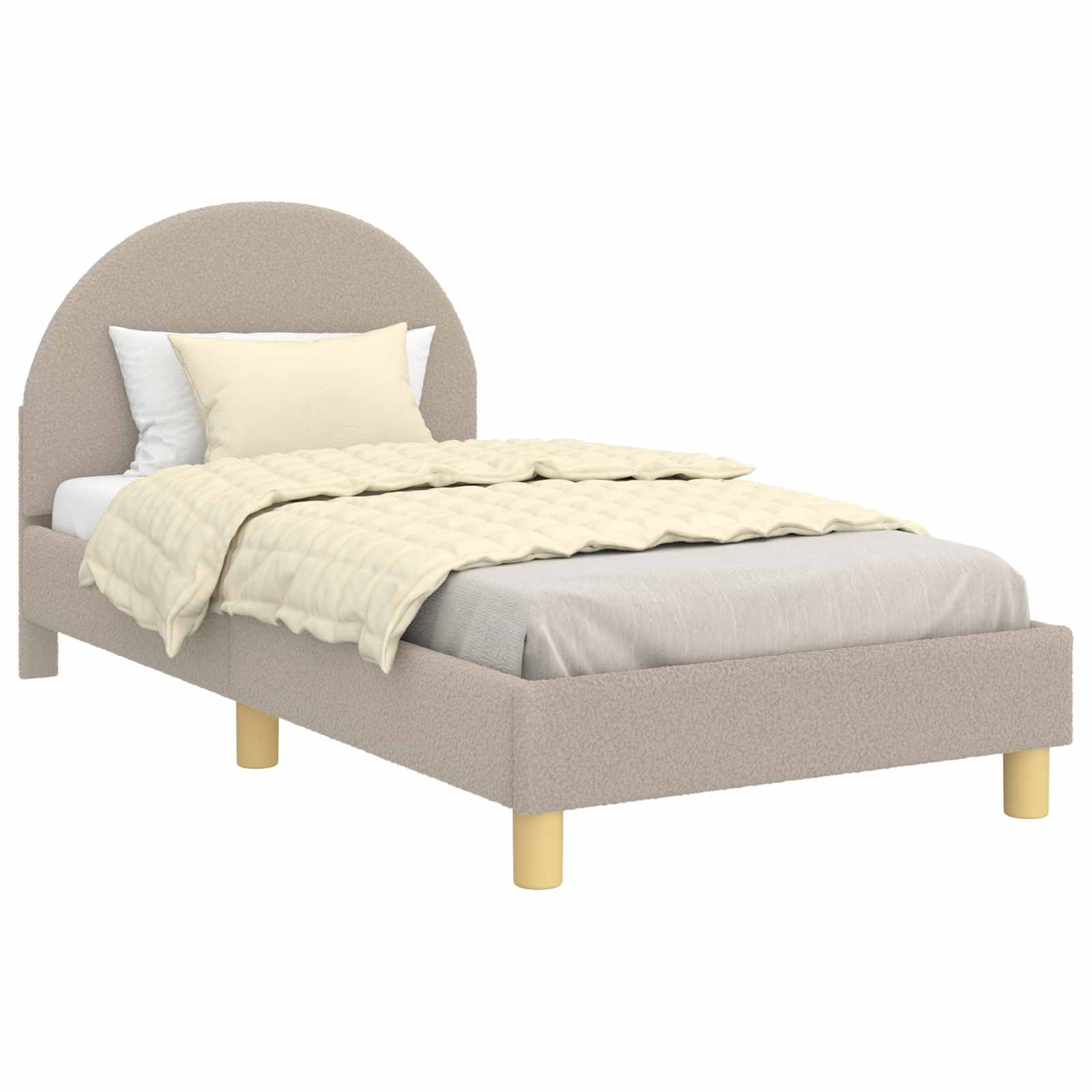 Bedframe voor kinderen met hoofdbord Lichtgrijs 80 x 160 cm
