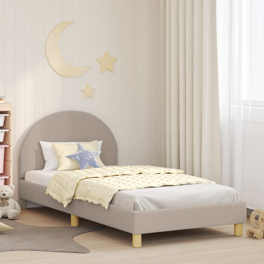 Bedframe voor kinderen met hoofdbord Lichtgrijs 90 x 190 cm