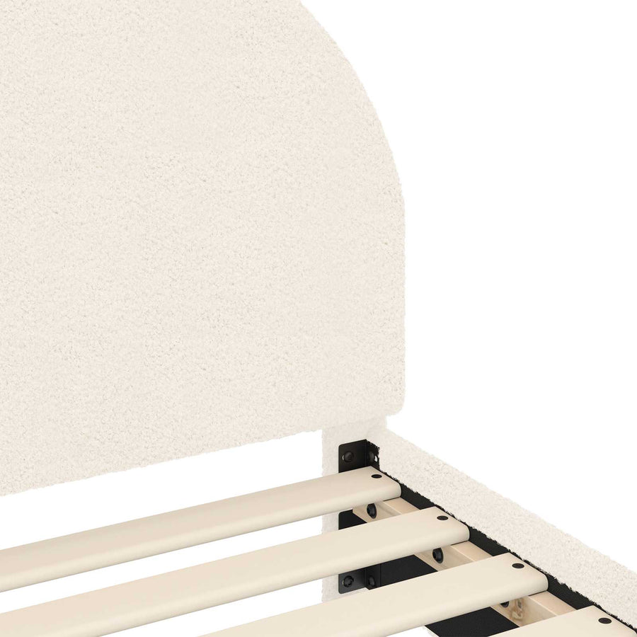 Bedframe voor kinderen met hoofdbord Crème 90 x 200 cm