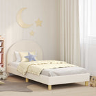 Kinderbed met hoofdbord crème 90x200 cm