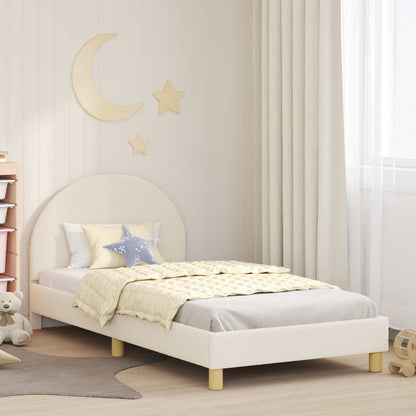 Bedframe voor kinderen met hoofdbord Crème 90 x 200 cm