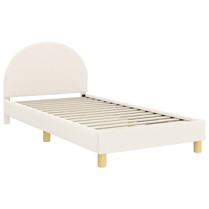 Bedframe voor kinderen met hoofdbord Crème 90 x 200 cm