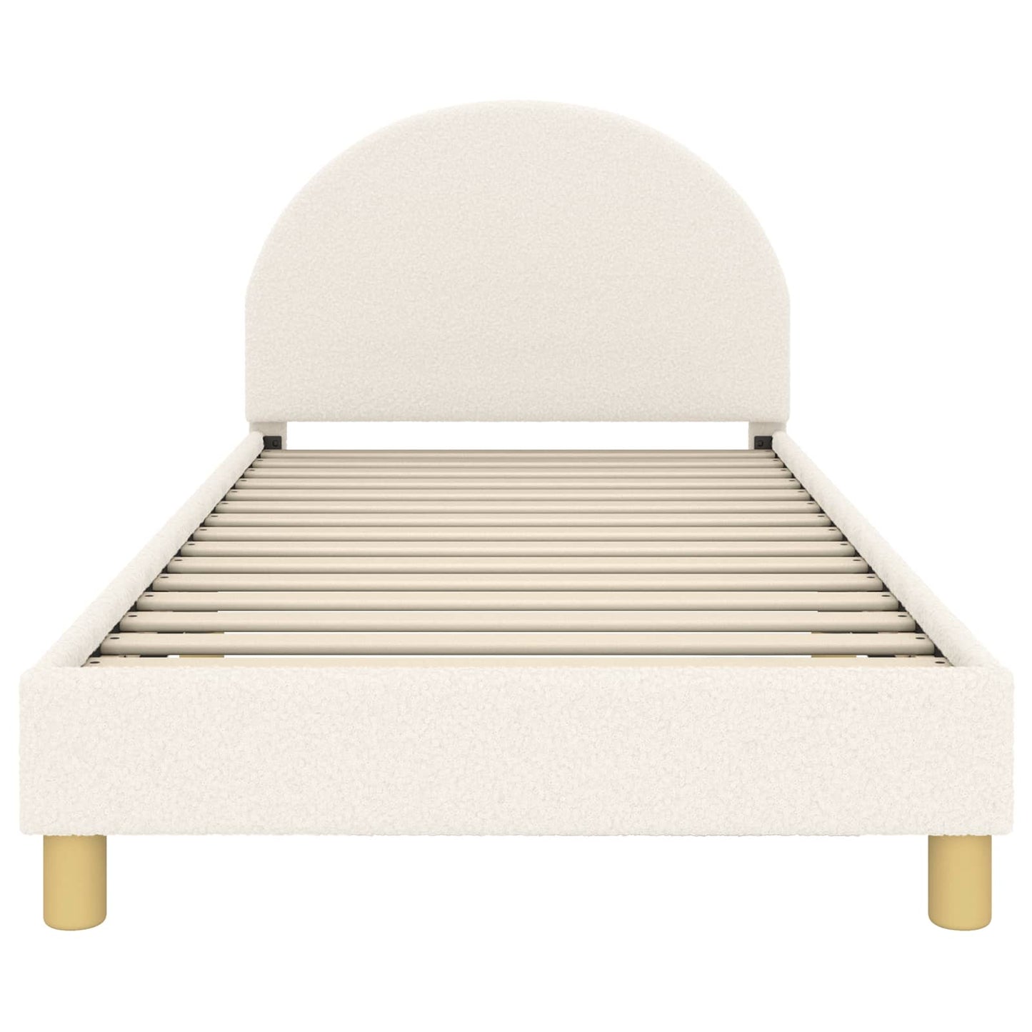 Bedframe voor kinderen met hoofdbord Crème 90 x 200 cm