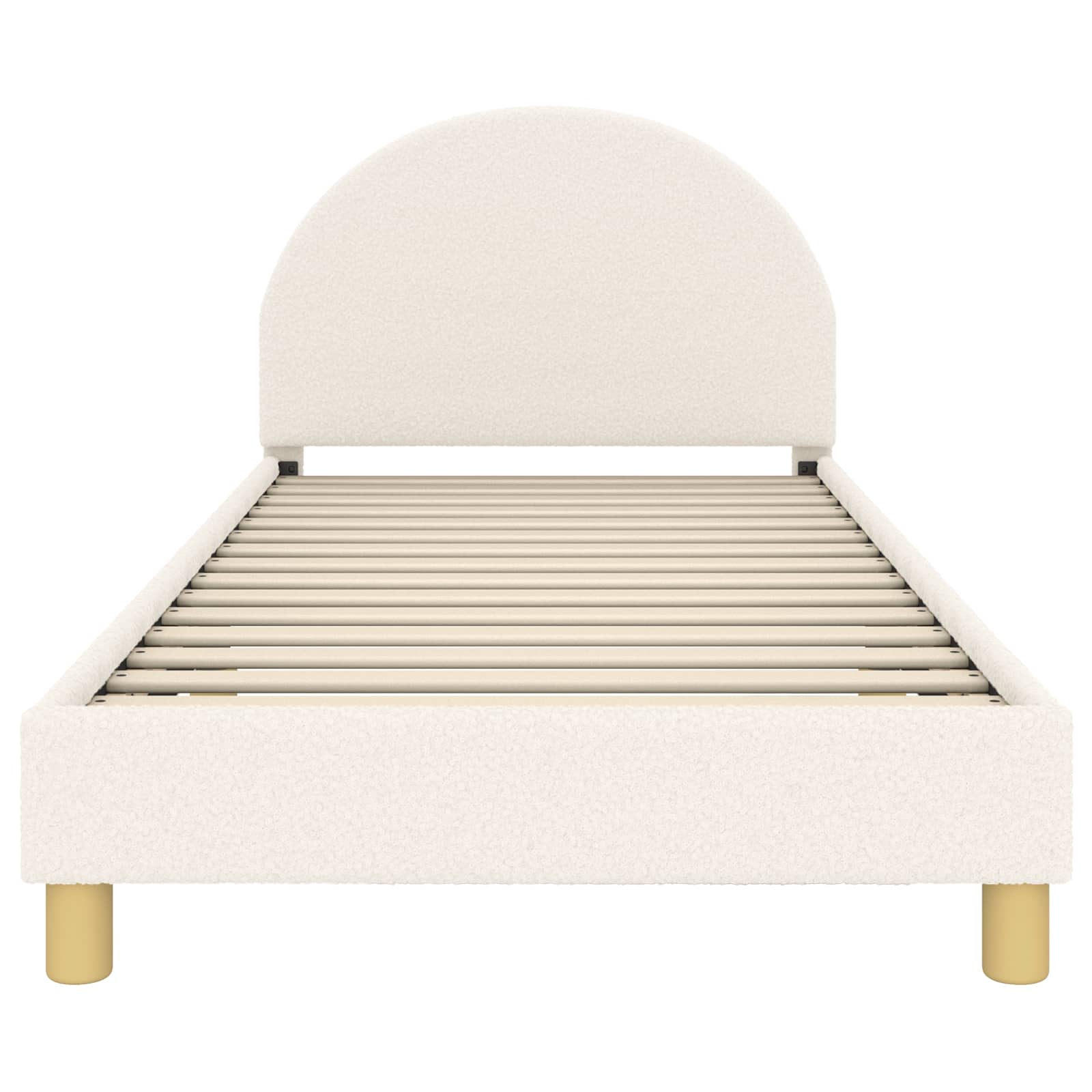 Bedframe voor kinderen met hoofdbord Crème 90 x 200 cm