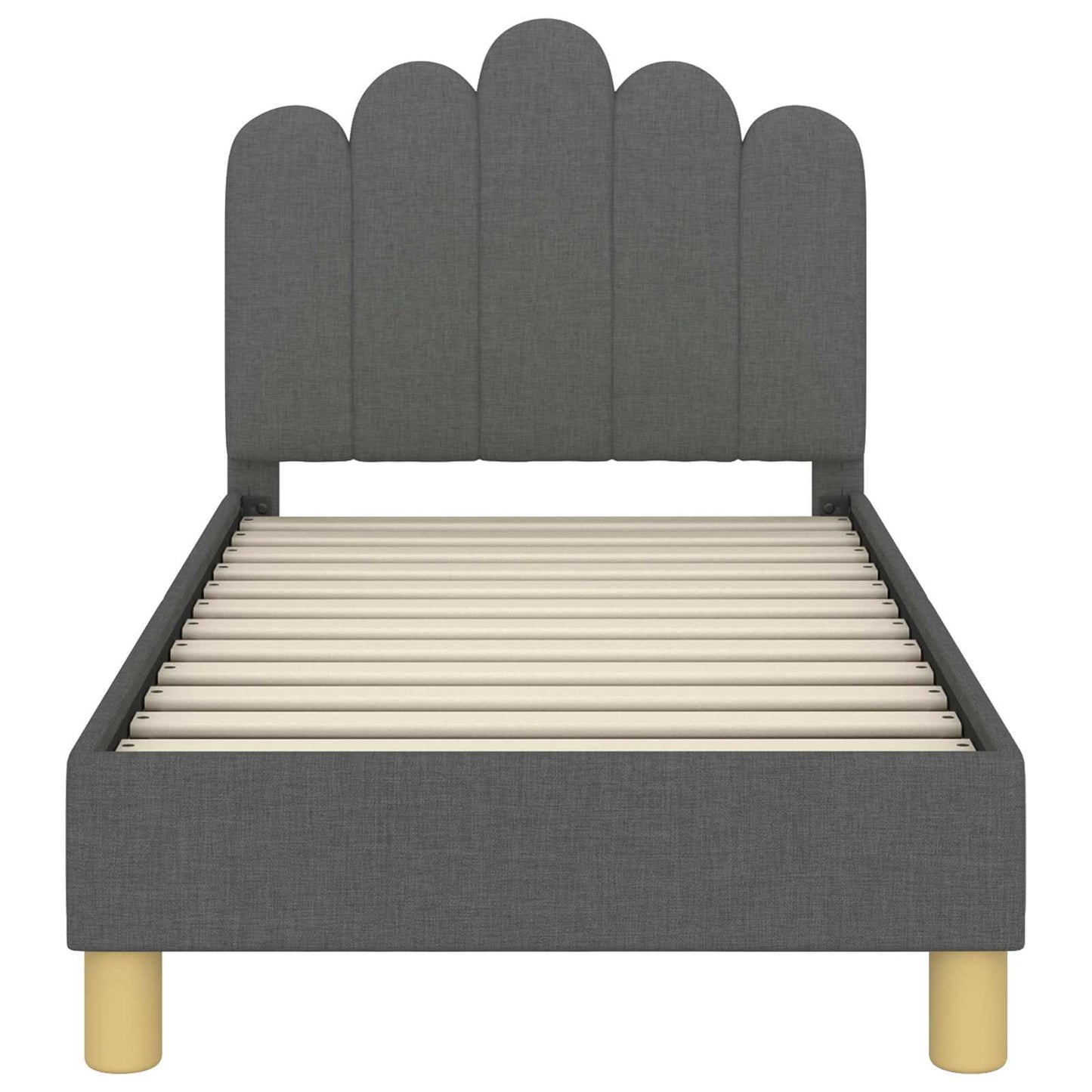 Peuterbedframe Met Hoofdbord Stof 70 x 140 cm Donkergrijs