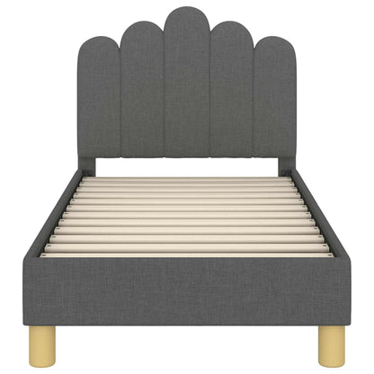 Peuterbedframe Met Hoofdbord Stof 70 x 140 cm Donkergrijs