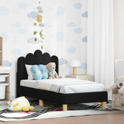Peuterbedframe 70x140 cm zwart met hoofdbord