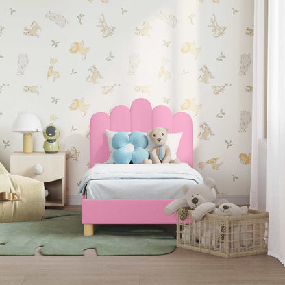 Peuterbedframe met hoofdbord Roze 70 x 140 cm Stof