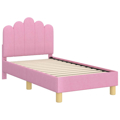 Peuterbedframe met hoofdbord Roze 70 x 140 cm Stof