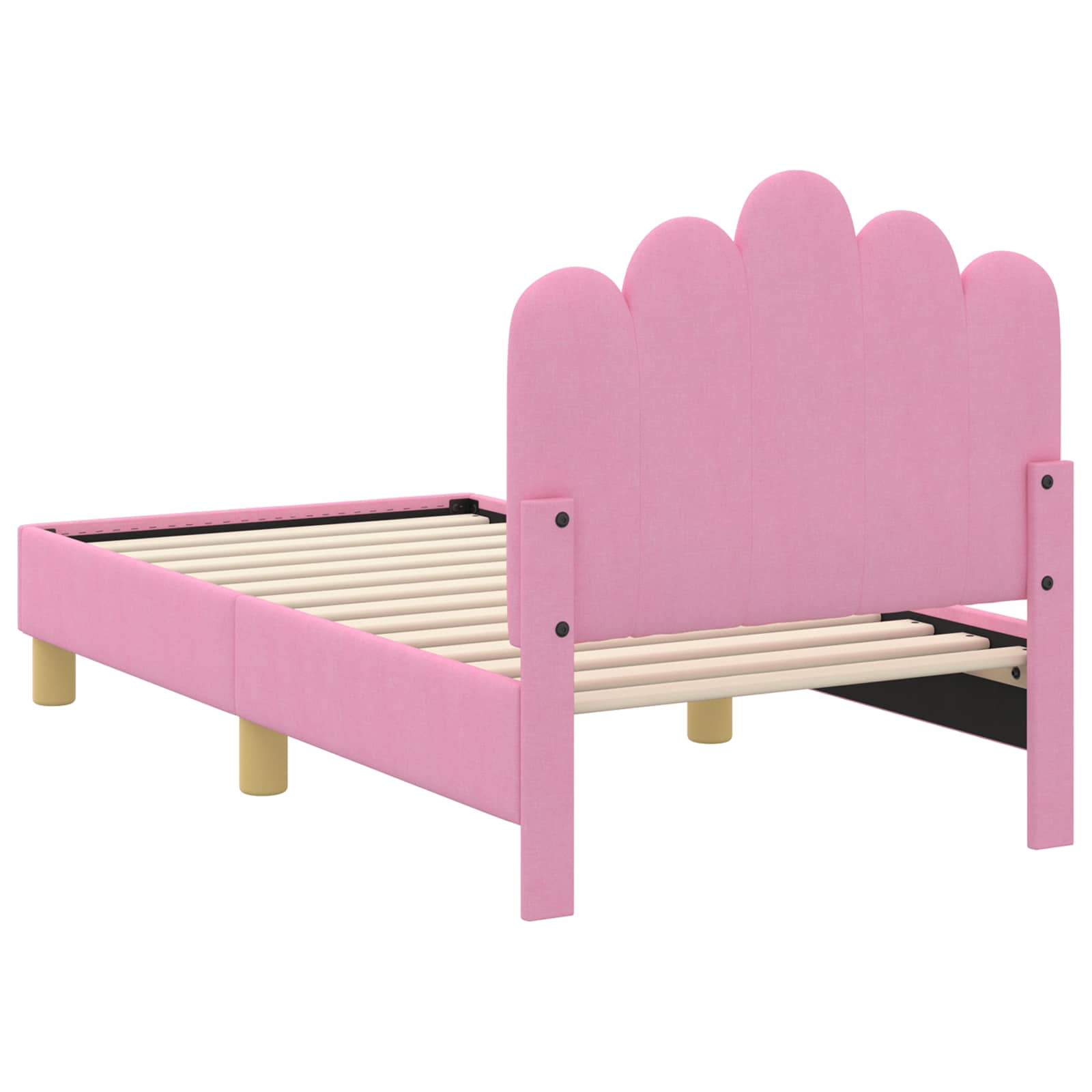Peuterbedframe met hoofdbord Roze 70 x 140 cm Stof