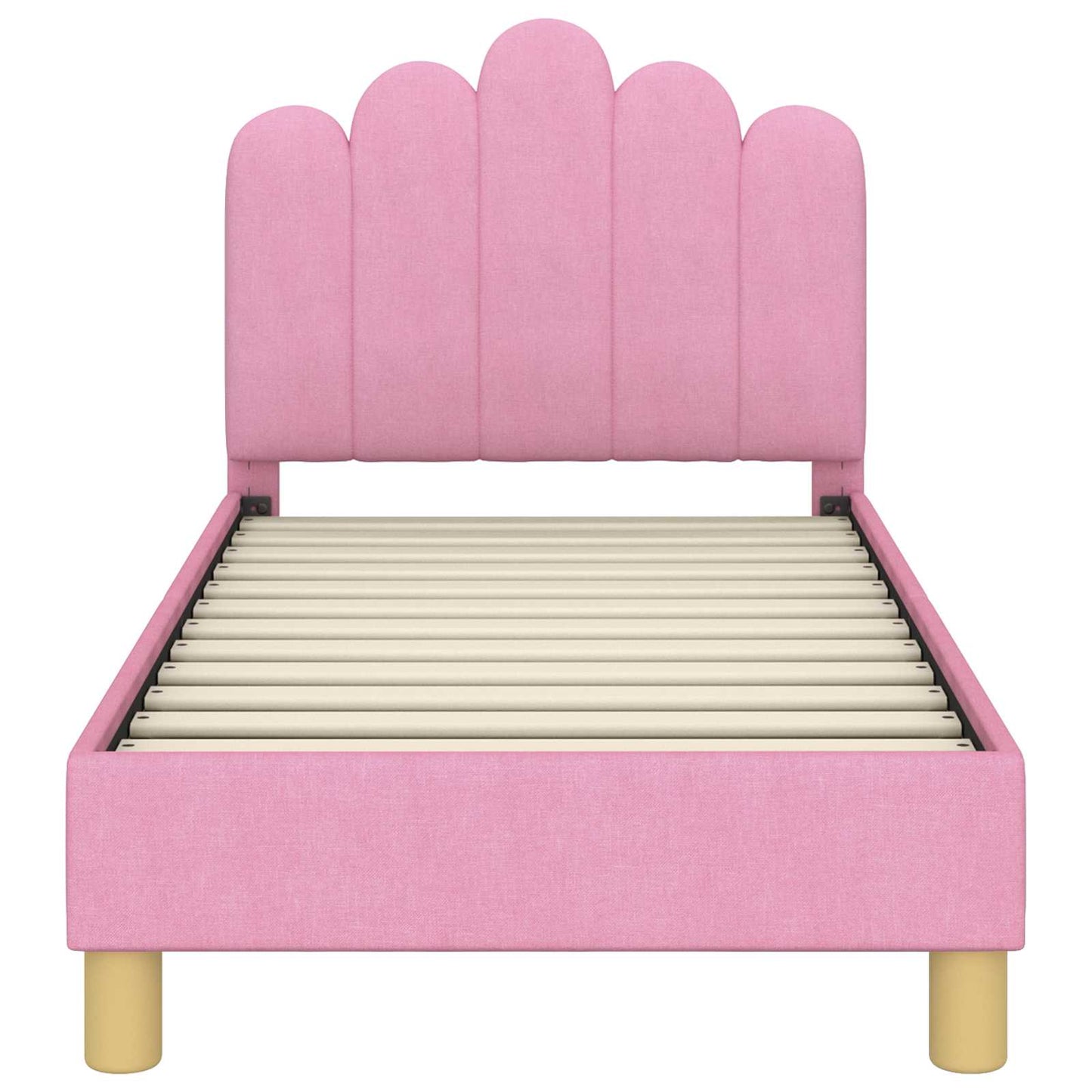 Peuterbedframe met hoofdbord Roze 70 x 140 cm Stof