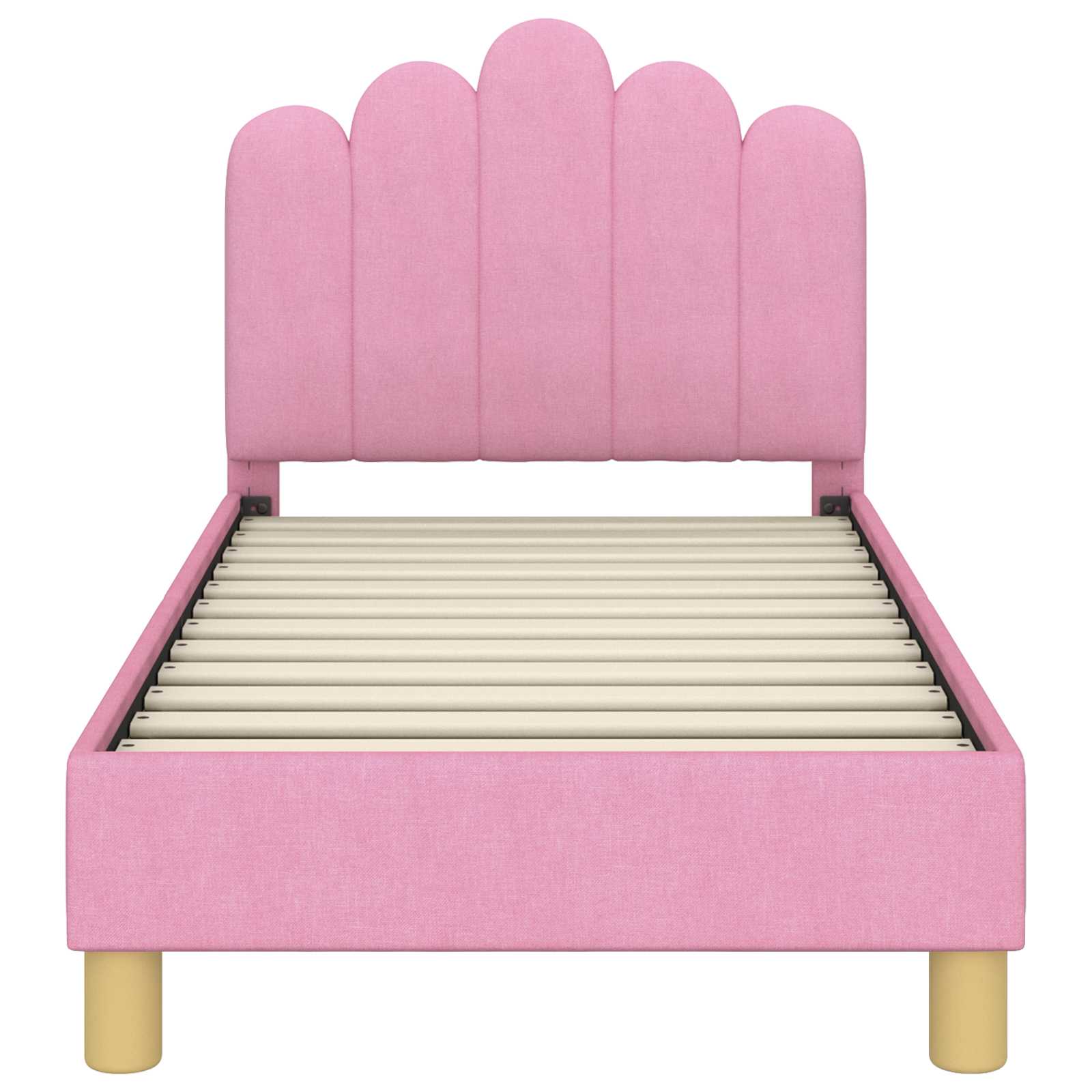 Peuterbedframe met hoofdbord Roze 70 x 140 cm Stof