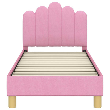 Peuterbedframe met hoofdbord Roze 70 x 140 cm Stof