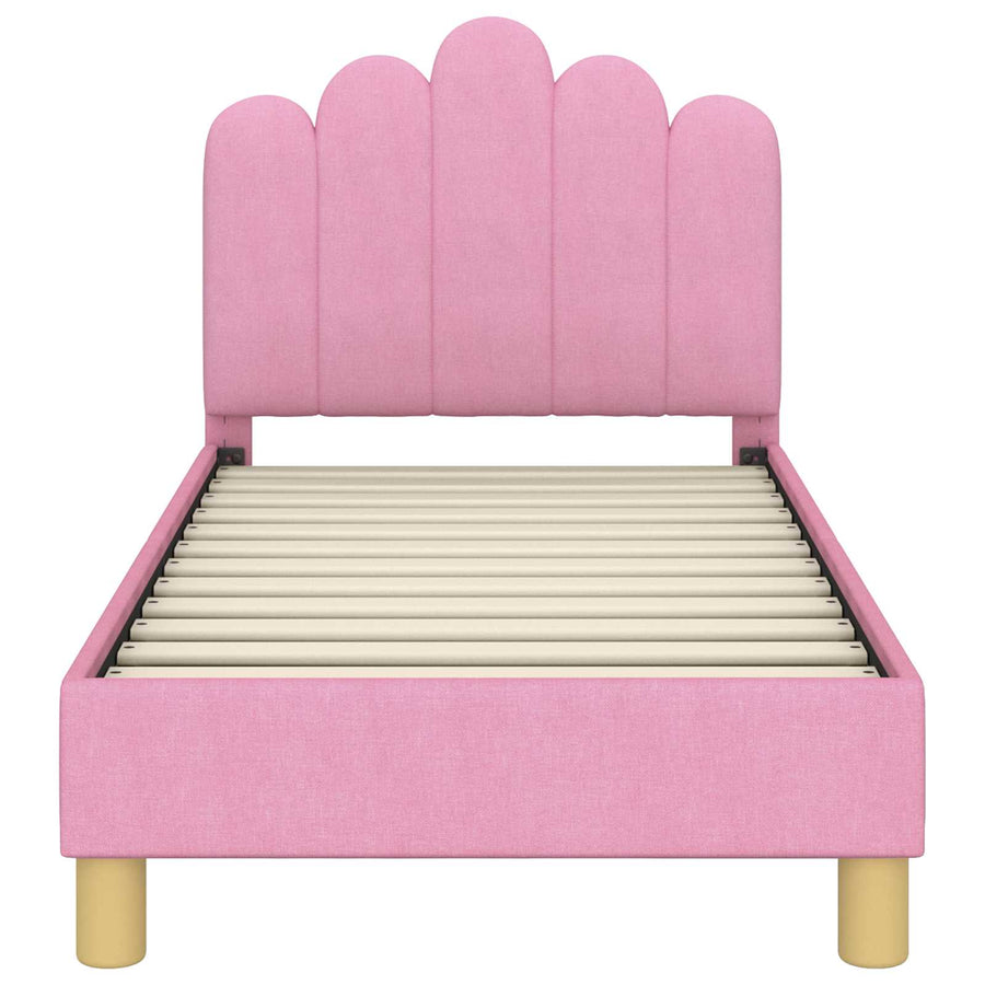 Peuterbedframe met hoofdbord Roze 70 x 140 cm Stof
