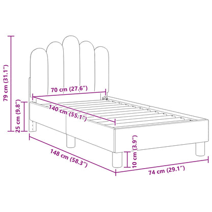 Peuterbedframe met hoofdbord Roze 70 x 140 cm Stof