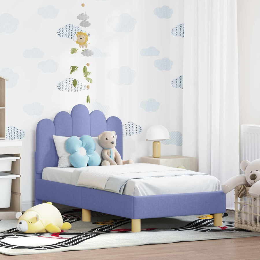 Peuterbedframe met hoofdbord Jeans Blauw 70 x 140 cm Stof