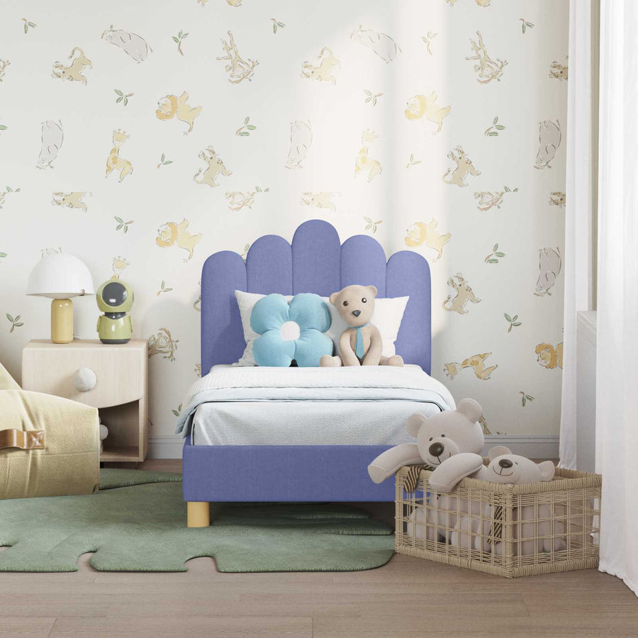 Peuterbedframe met hoofdbord Jeans Blauw 70 x 140 cm Stof