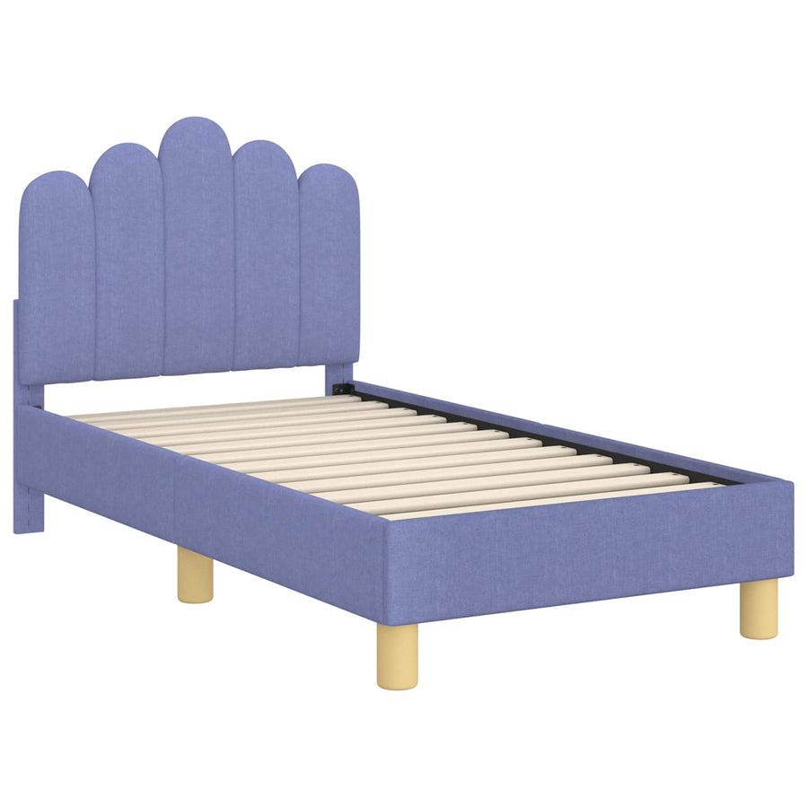 Peuterbedframe met hoofdbord Jeans Blauw 70 x 140 cm Stof