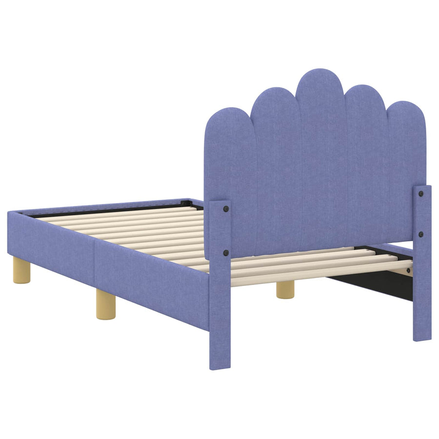 Peuterbedframe met hoofdbord Jeans Blauw 70 x 140 cm Stof