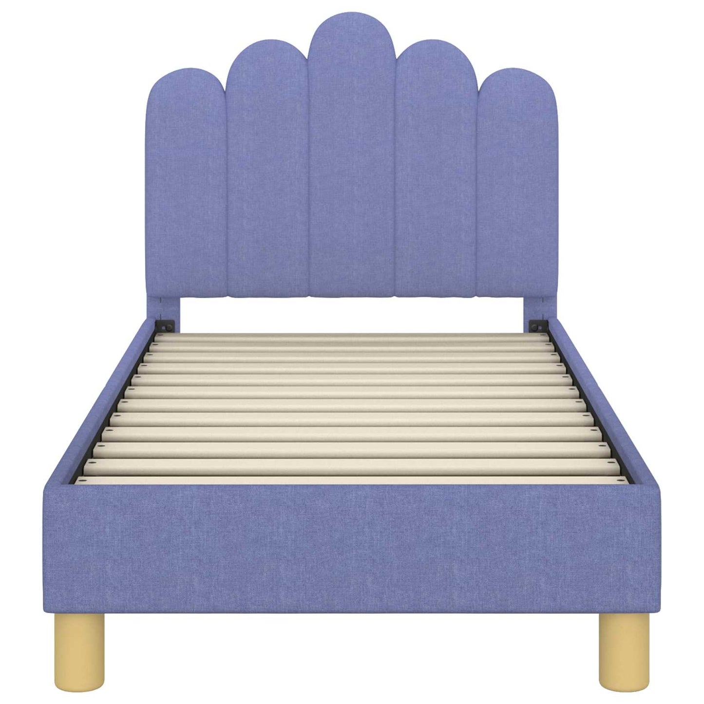 Peuterbedframe met hoofdbord Jeans Blauw 70 x 140 cm Stof