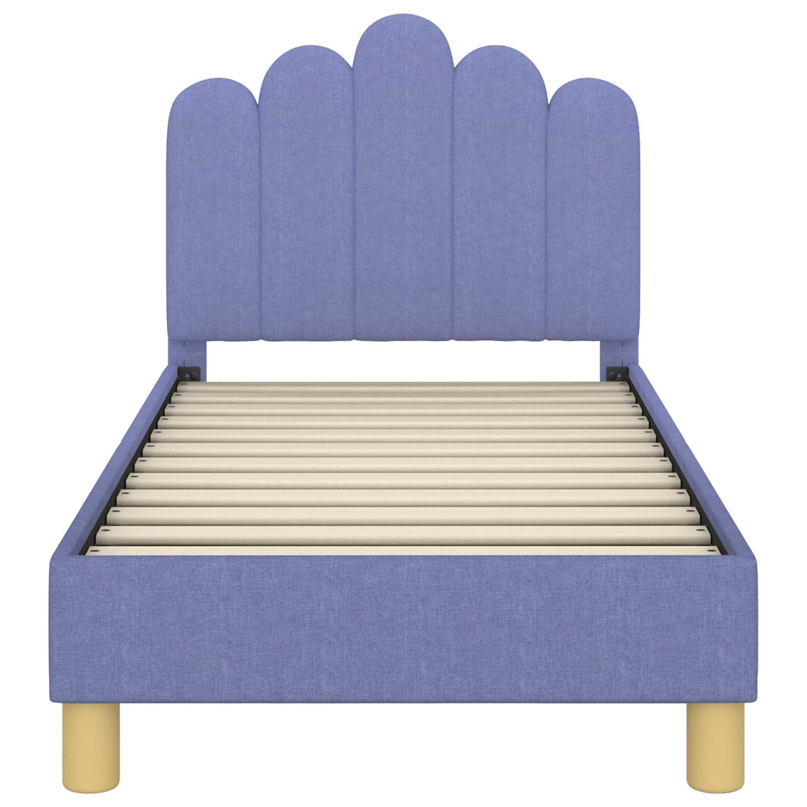 Peuterbedframe met hoofdbord Jeans Blauw 70 x 140 cm Stof