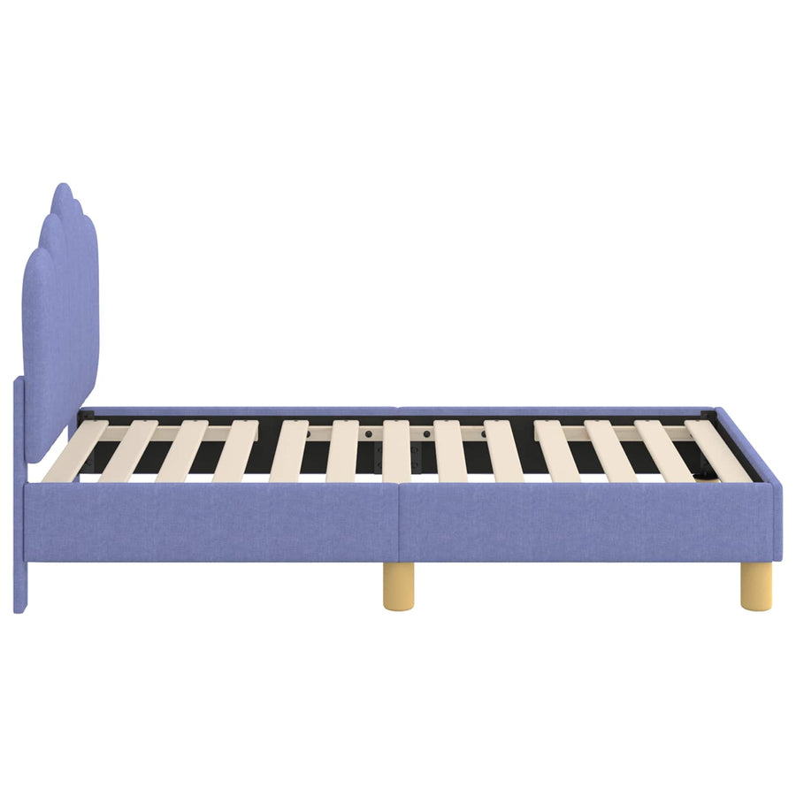 Peuterbedframe met hoofdbord Jeans Blauw 70 x 140 cm Stof