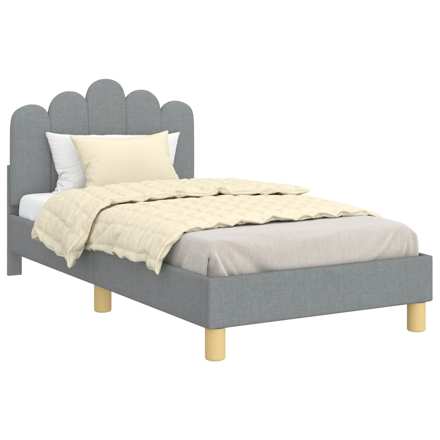 Bedframe voor kinderen met hoofdbord Lichtgrijs 80 x 160 cm