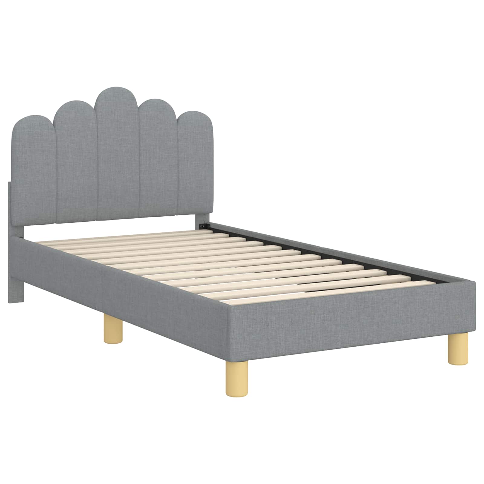 Bedframe voor kinderen met hoofdbord Lichtgrijs 80 x 160 cm