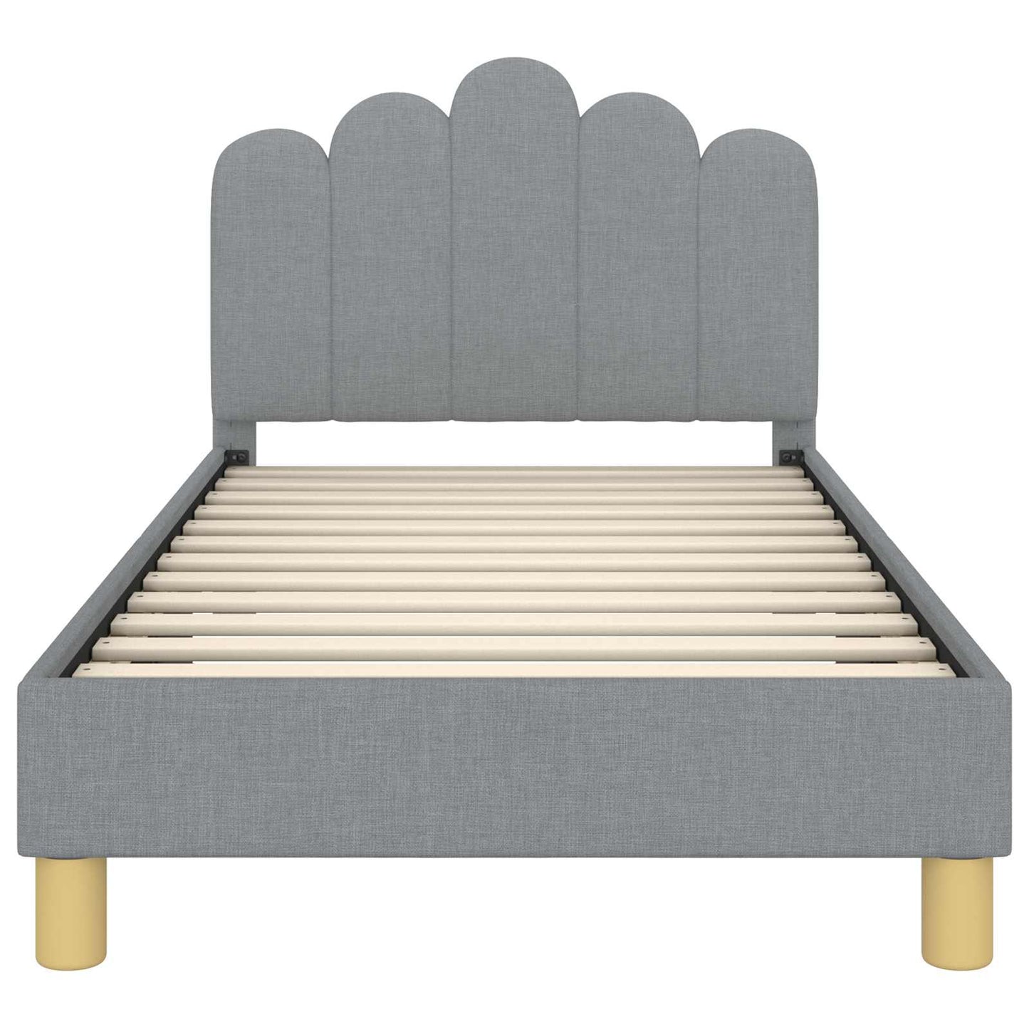 Bedframe voor kinderen met hoofdbord Lichtgrijs 80 x 160 cm